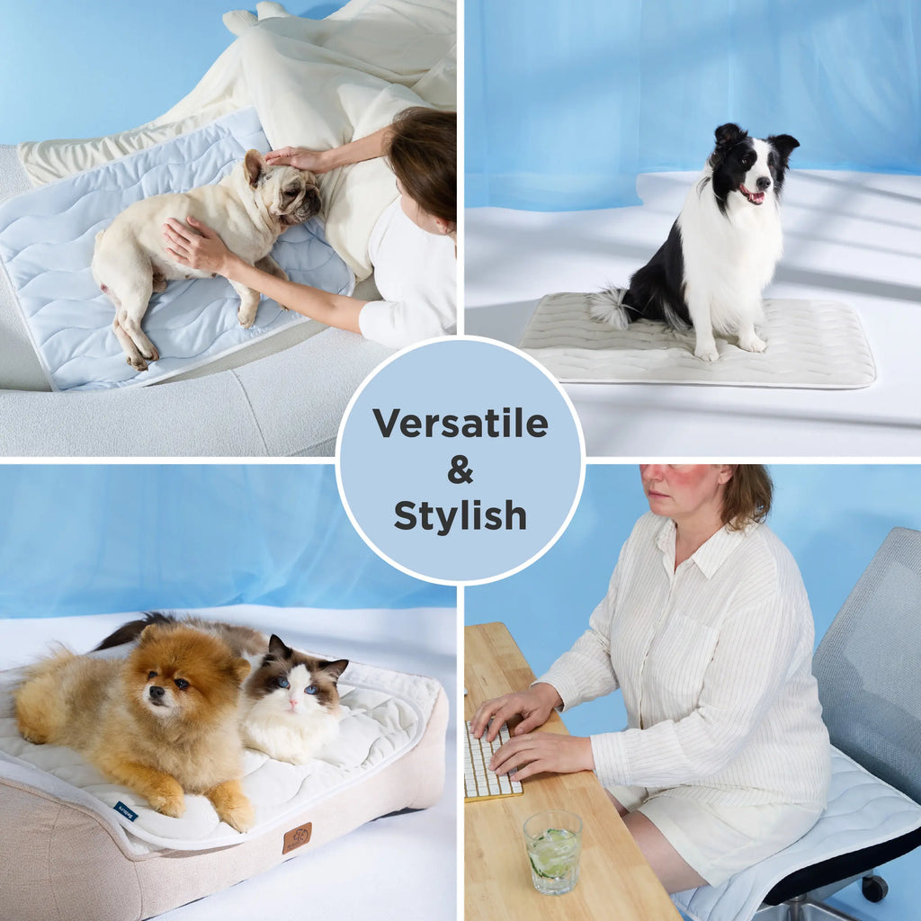 Bedsure Cooling Thin & Thick Mat for Dogs – Q-MAX>0.4 Washable Pet Cooling Pad, No Gel, No Electric, Non-Slip Summer Crate Bed for Large Dogs