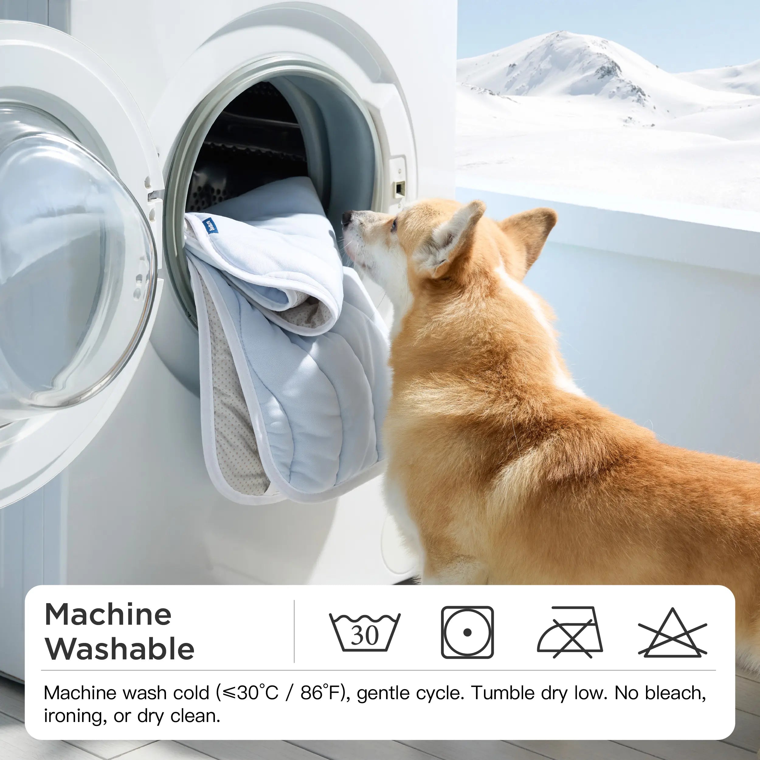 Bedsure Cooling Thin & Thick Mat for Dogs – Q-MAX>0.4 Washable Pet Cooling Pad, No Gel, No Electric, Non-Slip Summer Crate Bed for Large Dogs