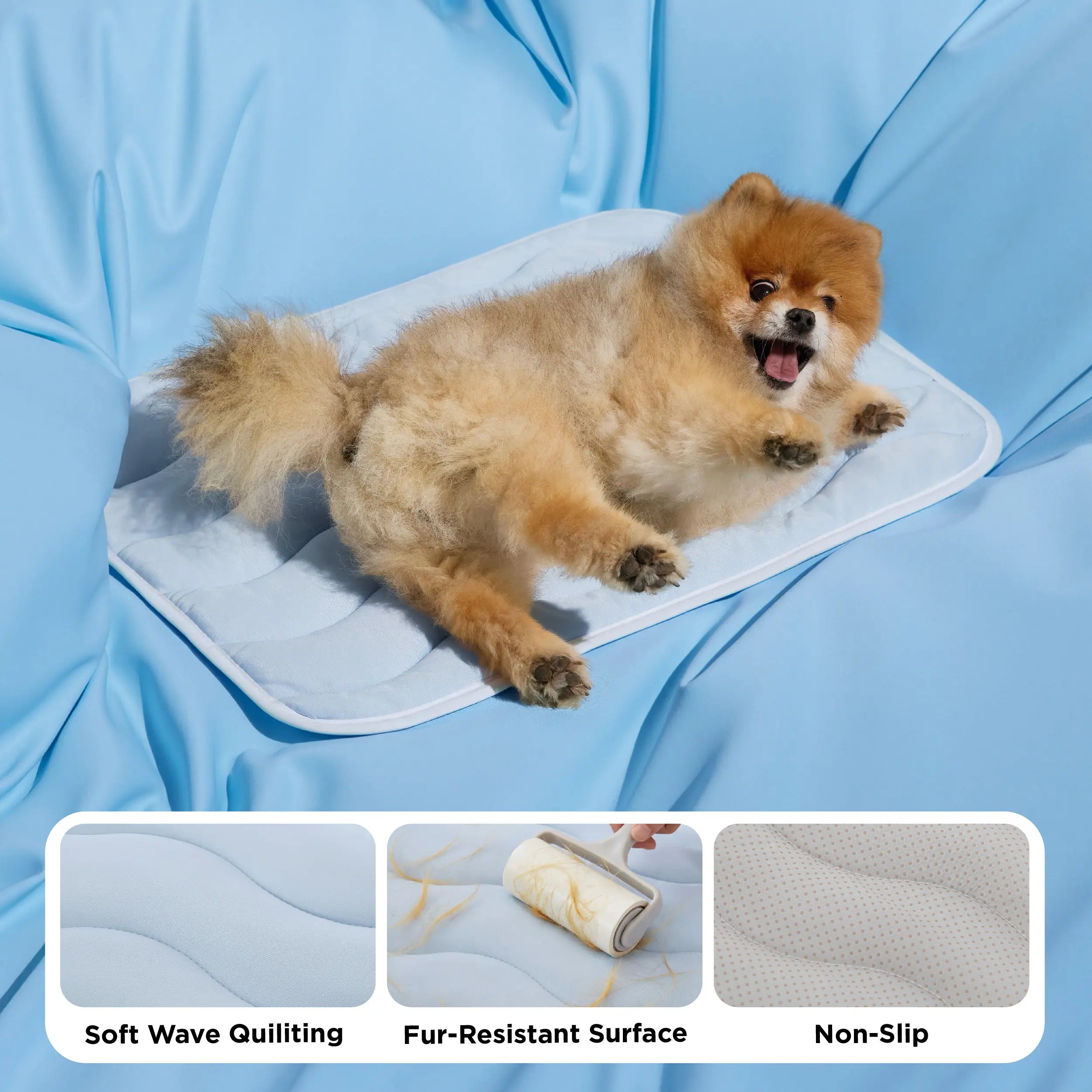 Bedsure Cooling Thin & Thick Mat for Dogs – Q-MAX>0.4 Washable Pet Cooling Pad, No Gel, No Electric, Non-Slip Summer Crate Bed for Large Dogs