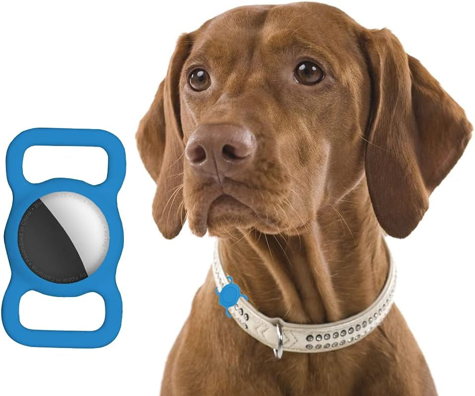 Dog Collar Holder Perfect for a Finder - Protective Finder Case for Dog and Pet Collars, Backpacks, Lightweight Soft Silicone Air Tag Holder for Collars (Red)