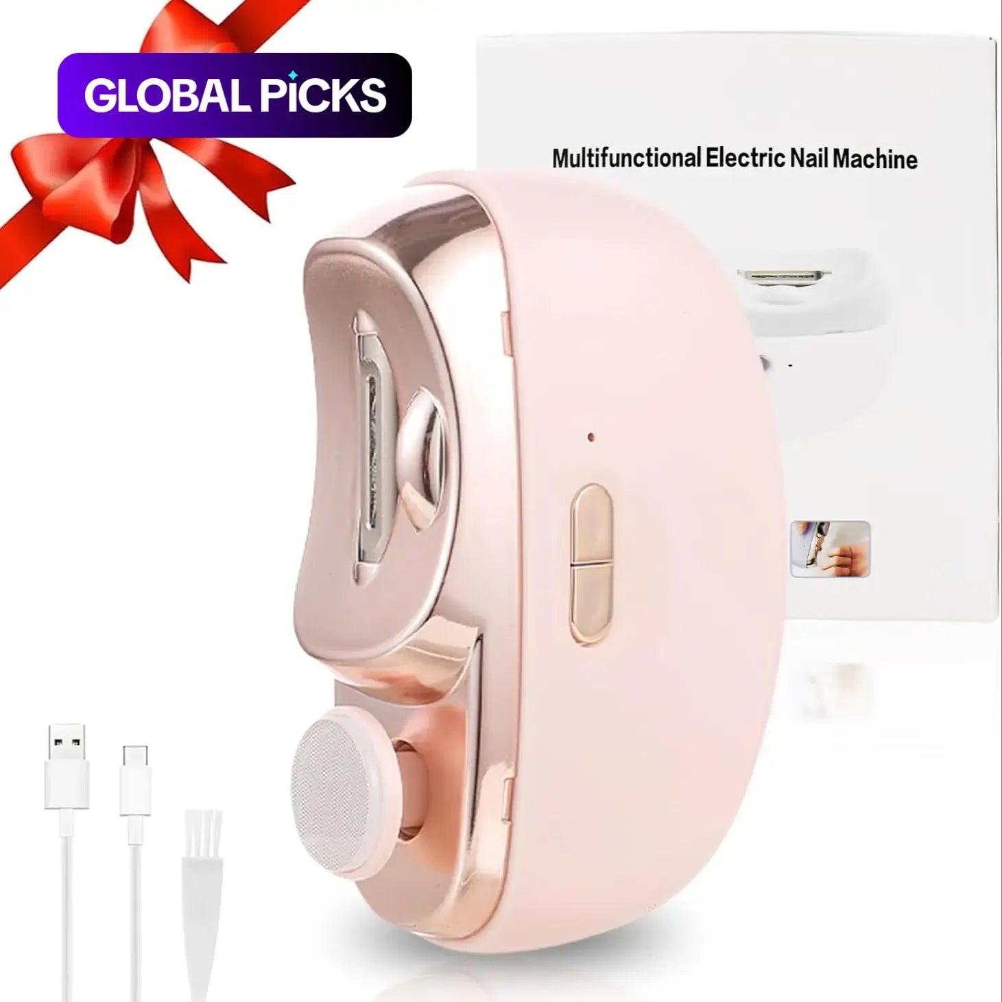 Electric Nail Clippers, Three-In-One Automatic Electric Nails with Polishing, USB Rechargeable with Light Scissors, Portable LED Nail Trimmer