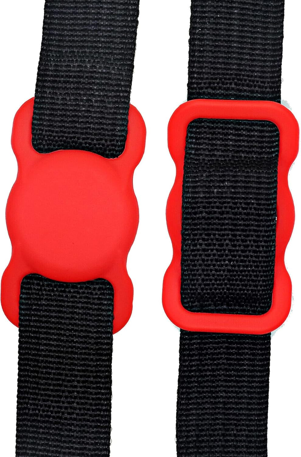 Dog Collar Holder Perfect for a Finder - Protective Finder Case for Dog and Pet Collars, Backpacks, Lightweight Soft Silicone Air Tag Holder for Collars (Red)